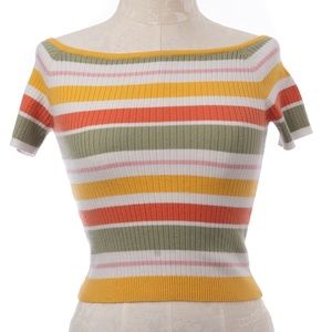 L.A. Hearts Off the Shoulder Stripped Top